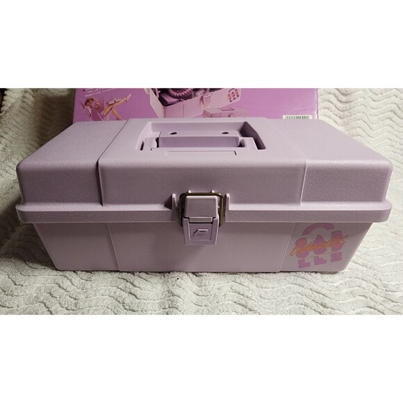 RareNIB Vintage 80s CABOODLES MakeUpCosmeticStorage PURPLE w/Tray &Orig BOX Vhtf - Picture 1 of 12